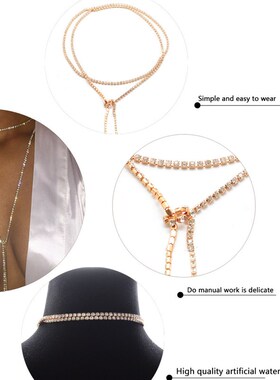 New Crystal Long Choker for Women Luxury Collar Choker Neckl