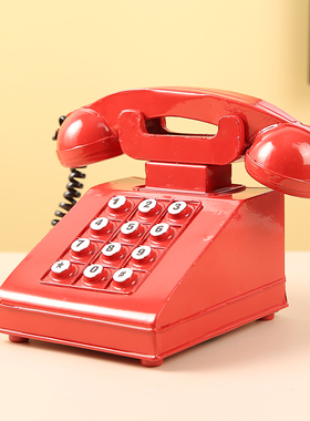 复古电话机摆件老式听筒座机模型服装店铺橱窗装饰品摆设拍摄道具