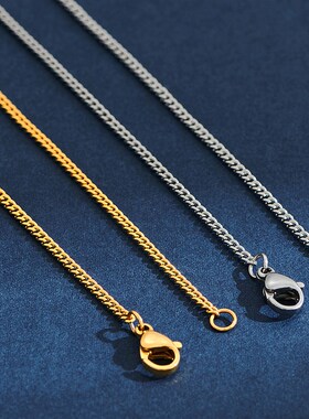 2mm Wide Stainless Steel Link Chain Necklace for Men and