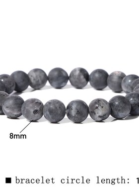 8mm Black White Natural Stone Bracelet Handmade Matte Opal