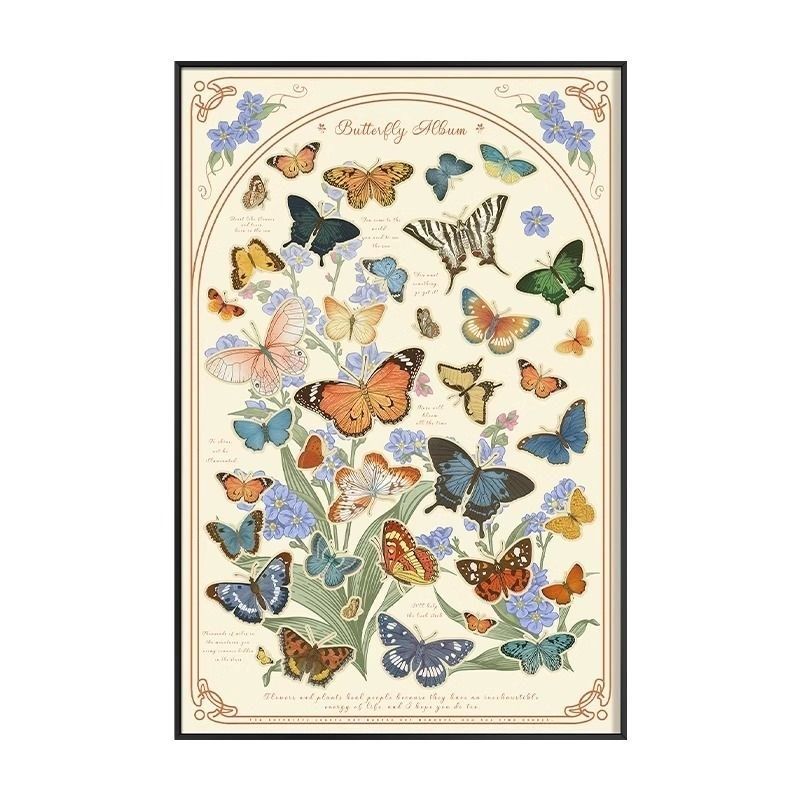 法式蝴蝶复古装饰画客厅高级中古风斗柜桌面摆画卧室沙发餐厅挂画,淘宝优惠券,粉丝福利购,淘宝优惠卷