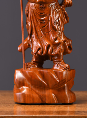 花梨木雕关公像摆件客厅大号实木质武财神供奉实木头关羽神像商铺