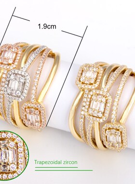 Bride Talk Fashion Rings Creative Cross Twisted Line Flash M