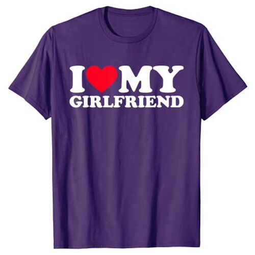 I Love My Girlfriend Shirt I Heart My-Girlfriend Shirt GF T- - 图1