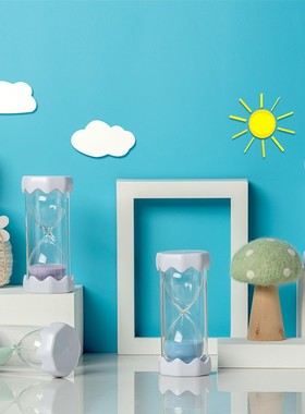 沙漏计时器儿童防摔30分钟60学习个性创意摆件卡通时间流沙瓶一套