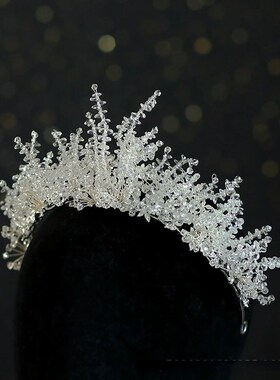 Fashion Beaded Crown Bride New Heavy Crystal Hair Hoop tiara