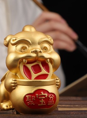 黄铜貔貅摆件招财聚宝盆貔貅家居饰品书房办公桌面装饰开业礼品