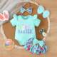 Spring Baby Cute Easter Alphabet Egg Print suit