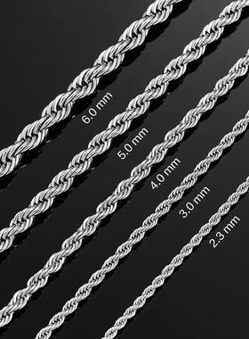 2.3mm3mm4mm5mm6mm Stainless Steel Twisted Rope Chain Silver