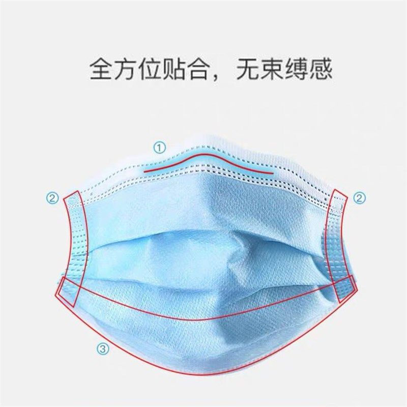【整箱2000只】一次性三层口罩防尘防飞沫透气含熔喷布口鼻罩,淘宝优惠券,粉丝福利购,淘宝优惠卷