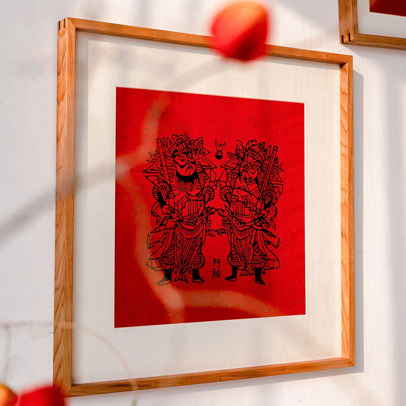 门神木版年画新年装饰挂画春节挂饰摆件相框国风中式画框客厅玄关,淘宝优惠券,粉丝福利购,淘宝优惠卷