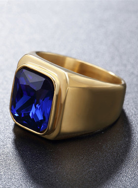 Trend Big Male Female stainless steel Punk Ring Crystal