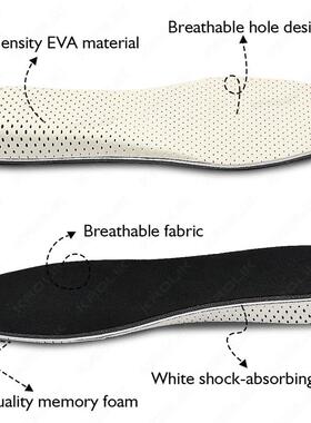 Memory Foam EVA Height Increase Templates Insole 2-5cm Breat