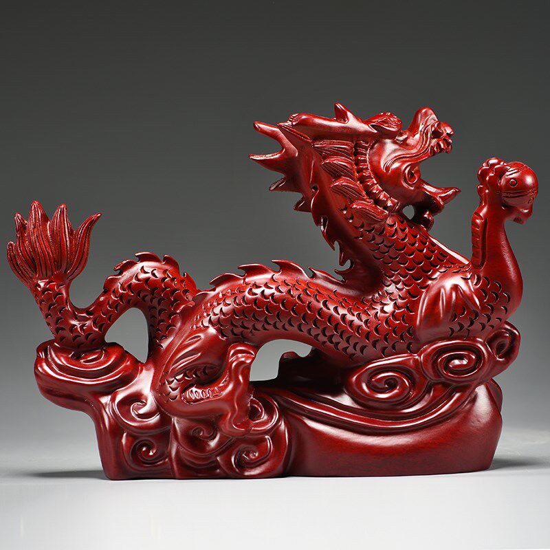 红花梨木雕龙摆件纯实木质生肖龙形工艺品办公室家饰红木礼品摆设,淘宝优惠券,粉丝福利购,淘宝优惠卷