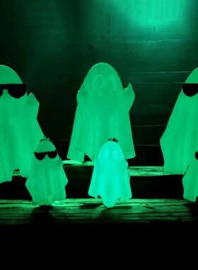 2Pcs Halloween Ghost Figurine Keychain Glow-in-the-dark 3D P