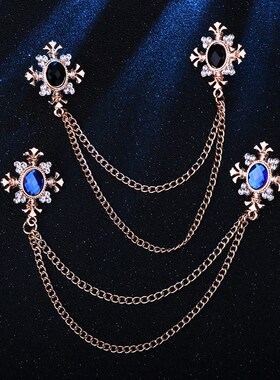 Tassel Rhinestone Cross Collar Chain Mens Corsage Womens S