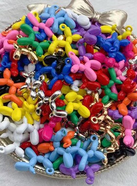 10pcs 19x14mm 3D Balloon Dog Metal Charms Pendant Multi-colo