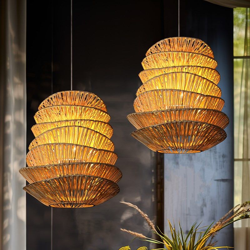 异丽侘寂风复古吊灯创意个性藤编餐桌客厅灯酒店客栈名宿藤艺灯饰,淘宝优惠券,粉丝福利购,淘宝优惠卷