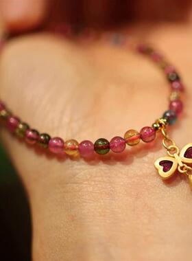 Natural Tourmaline Brlet Womens Bell Bow Pendant Brlet Nich