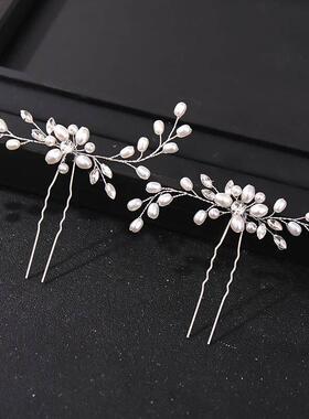 Fashion Crystal Pearl Rhinestone Hairpins  Hair Clip For Wom