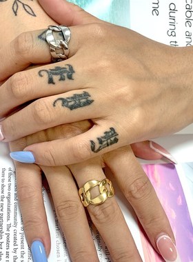 New Design Stainless Steel Chain Ring For Woman Fashion Kore