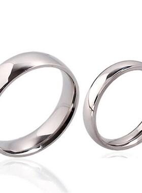 100x Polish 4mm 6mm Mix Classtic Stainless Steel Wedding Ban