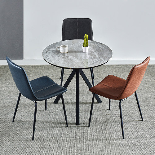 岩板圆桌接待洽谈桌椅组合门店洽谈桌家用饭桌小圆桌子休闲阳台桌 - 图2