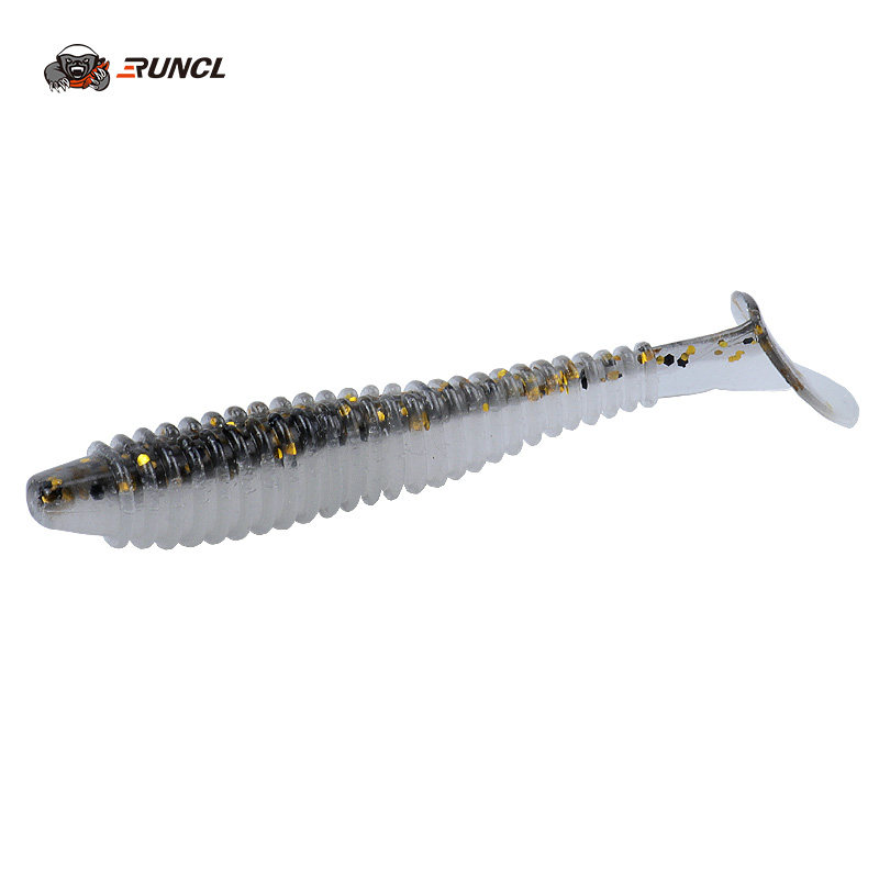 RUNCL螺纹T尾螺旋路亚软饵鳜鱼鲈鱼软虫假饵微物小t尾波动鱼软饵,淘宝优惠券,粉丝福利购,淘宝优惠卷