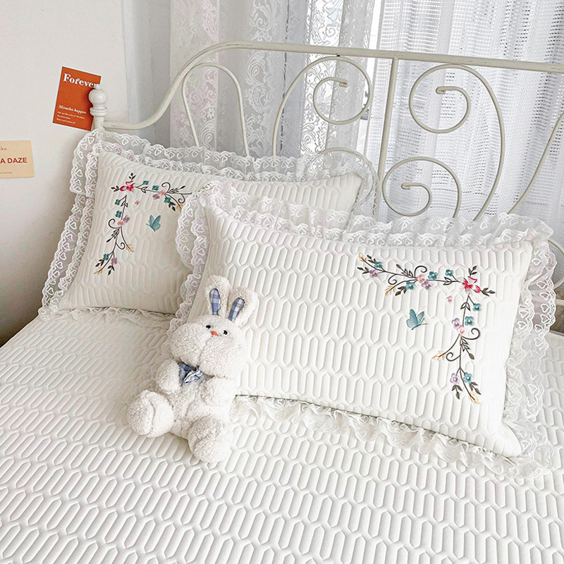 夏季加厚乳胶冰丝凉席三件套床裙款高端绣花床罩可机洗空调软席子,淘宝优惠券,粉丝福利购,淘宝优惠卷