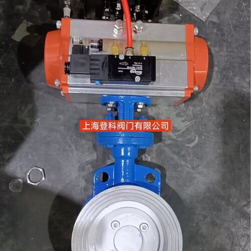 D671H-16C DN200单作用气动蝶阀 24V电动对夹蝶阀 铸钢硬密封蝶阀 - 图1