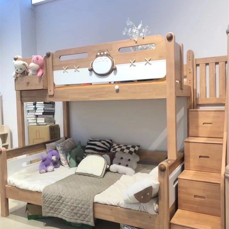 红橡色书架款子母床上下双层护栏床书架步挂梯上下铺宿舍床,淘宝优惠券,粉丝福利购,淘宝优惠卷