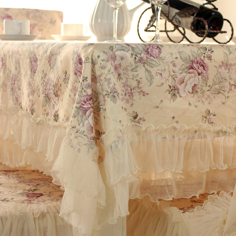 欧式餐桌布椅套椅垫套装茶几桌布长方形蕾丝餐桌椅子套罩通用家用,淘宝优惠券,粉丝福利购,淘宝优惠卷