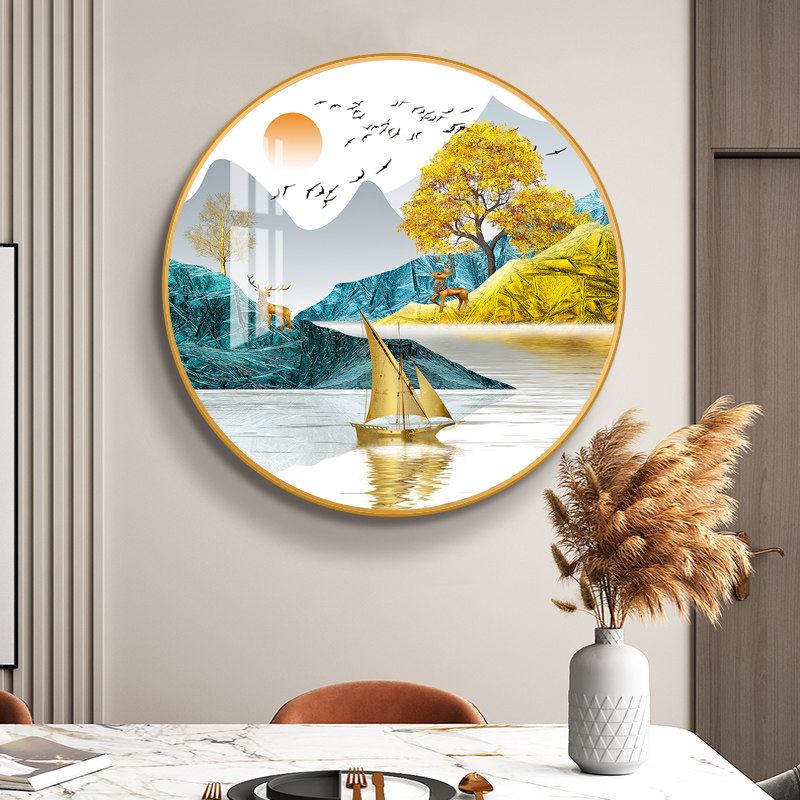 钻石画满钻一帆风顺客厅圆形5d贴砖点钻石绣十字绣2023新款自己贴,淘宝优惠券,粉丝福利购,淘宝优惠卷