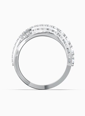 New double-breasted ring with attractive interwoven thread f