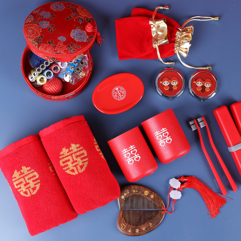 喜盆新娘陪嫁结婚脸盆洗漱装家用红盆一对嫁妆婚庆用品大全,淘宝优惠券,粉丝福利购,淘宝优惠卷