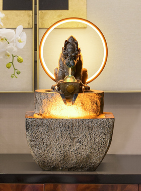 招财流水摆件循环水客厅玄关假山喷泉加湿器景观门店餐厅开业礼品