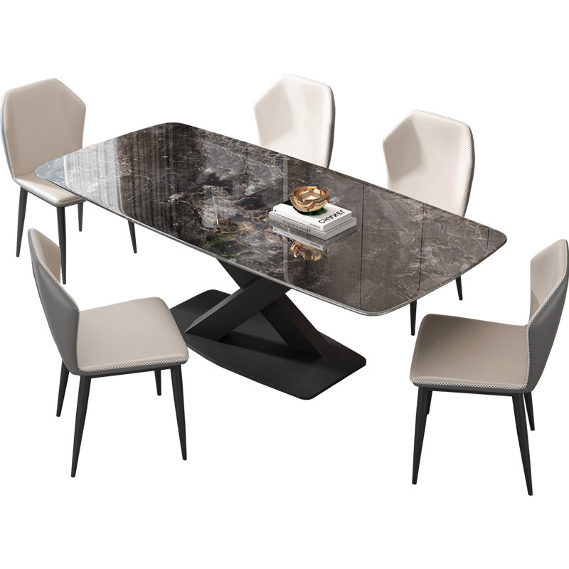 欧朗饭厅高档奢华微晶石餐桌椅组合 小户型高档岩板家用吃饭桌子,淘宝优惠券,粉丝福利购,淘宝优惠卷