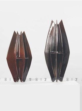 空合 几何叶片艺术花器现代陶瓷摆件 餐厅酒店家居软装花器艺术品