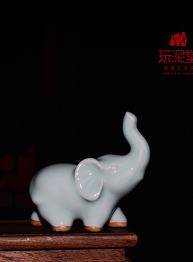 禹州神垕 窑变钧瓷摆件 鸿运千里 台面装饰 马 艺术品