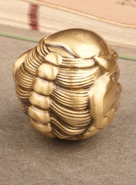全黄铜貔貅手玩随身盘玩文玩手把件养生解压手握健身球送长辈礼物