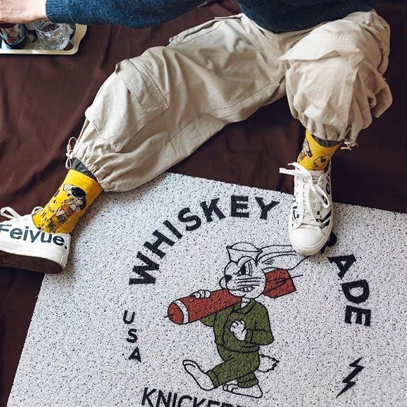 入户玄关地垫美式卡通换鞋垫丝圈猫砂垫易清洗除尘耐脏门垫,淘宝优惠券,粉丝福利购,淘宝优惠卷