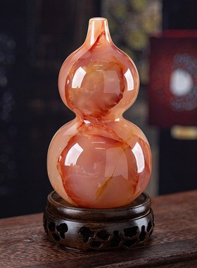 石诚记高档葫芦摆件铜玉创意礼品客厅中式电视柜酒柜摆设天然石