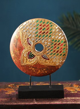 泰国工艺品东南亚风格泰式木雕摆件会所客厅电视柜酒柜桌面装饰品