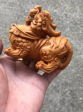 崖柏木雕招财霸气貔貅文玩木质手把件客厅家居车载装饰工艺品摆件