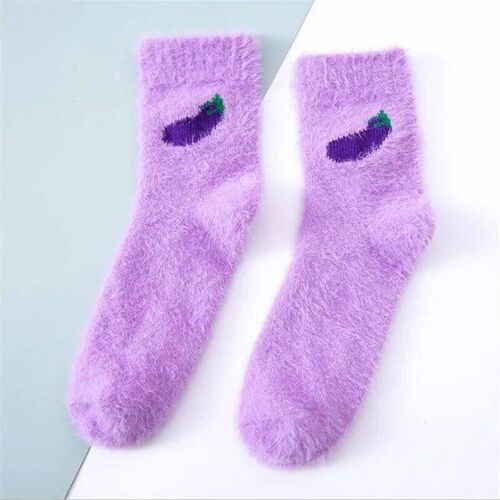 Women Fruit Fluffy Socks Autumn Winter Thermal Fuzzy Happy F - 图3