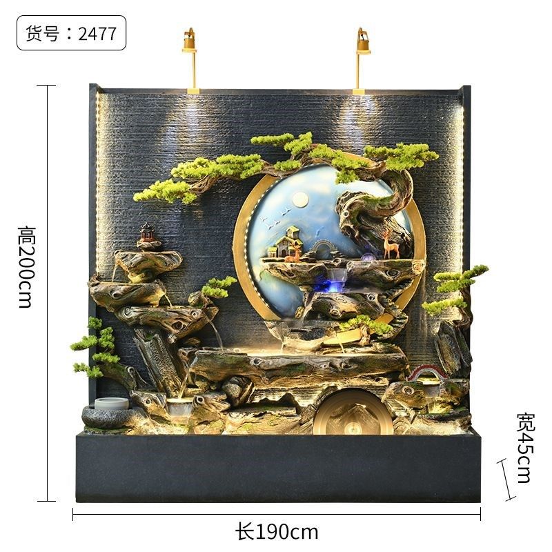 中式水幕墙屏风高山流水喷泉景观装饰办公室客厅乔迁开业落地摆件,淘宝优惠券,粉丝福利购,淘宝优惠卷