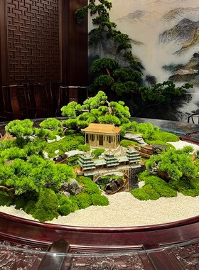 酒店餐桌摆件桌花中式圆形创意大圆桌中间转盘摆花桌芯装饰品摆设