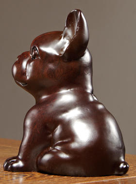 黑檀木雕狗摆件实木十二生肖狗家居客厅书房桌面装饰红木工艺礼品