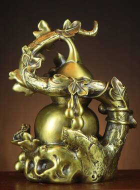 黄铜铺葫芦福禄白菜葫福到葫芦家居QXO芦店葫芦摆件运铜葫芦