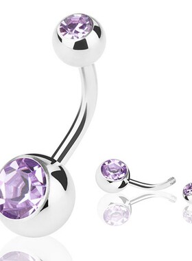 10 pcs/lot Piercing Navel Surgical Steel Single Crystal Rhin